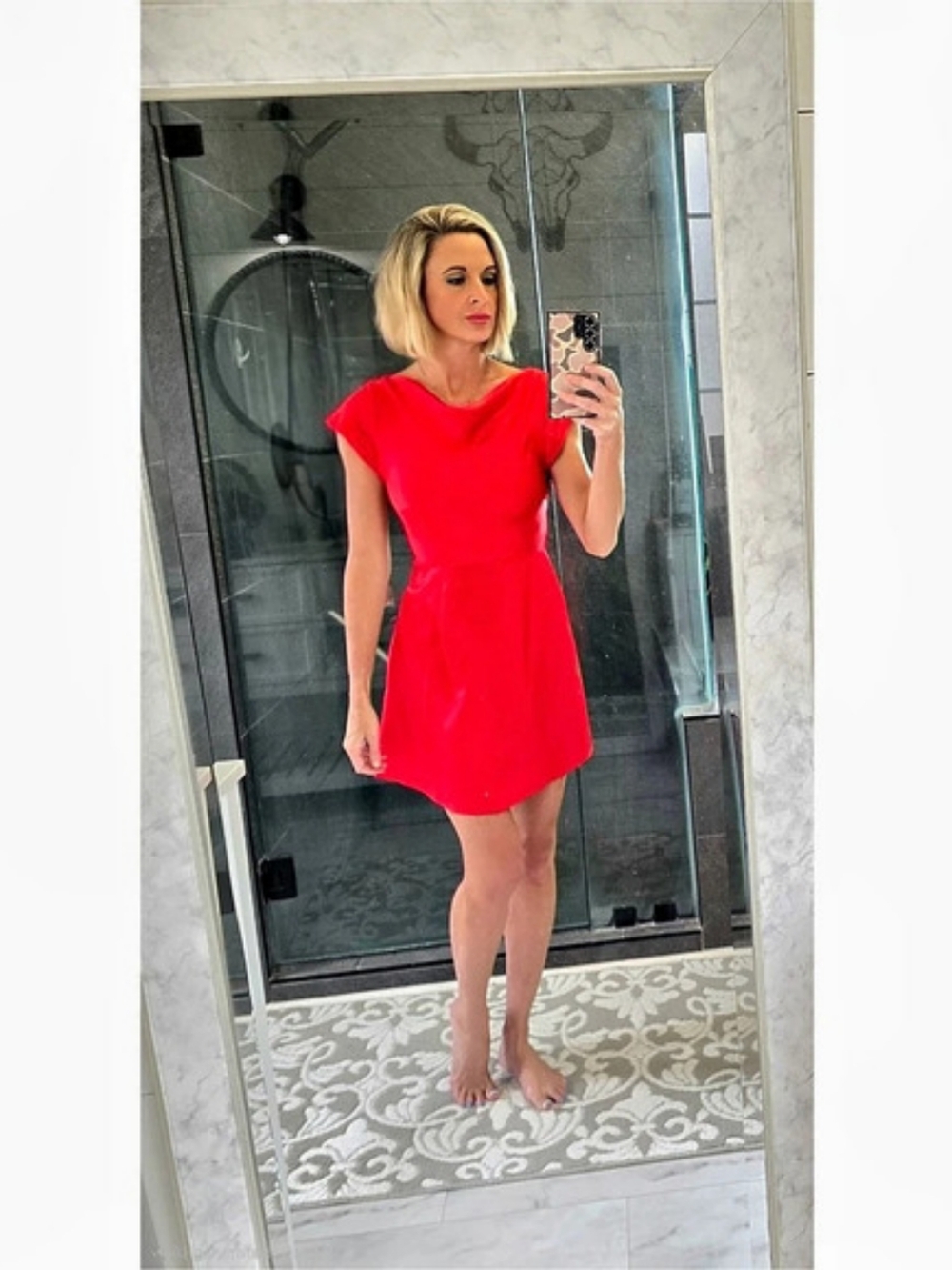 Hello Molly BRAND NEW Twist Back Satin Mini Dress Red Small